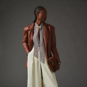 Anthropology blank nyc faux brown leather size m